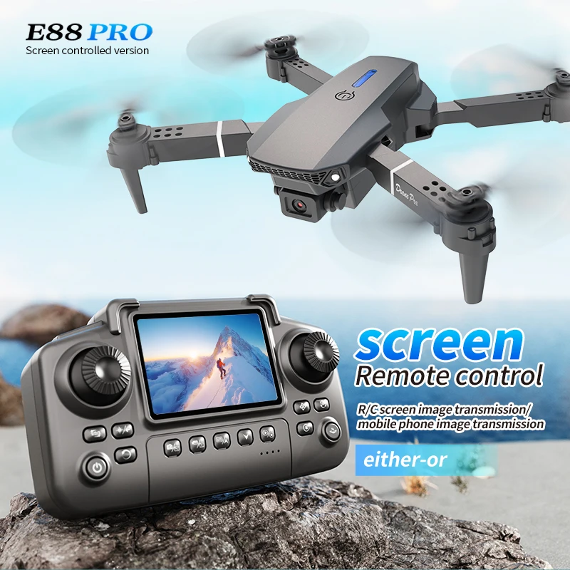 Drone Surveying - Drone professionnel E88 PRO avec écran,